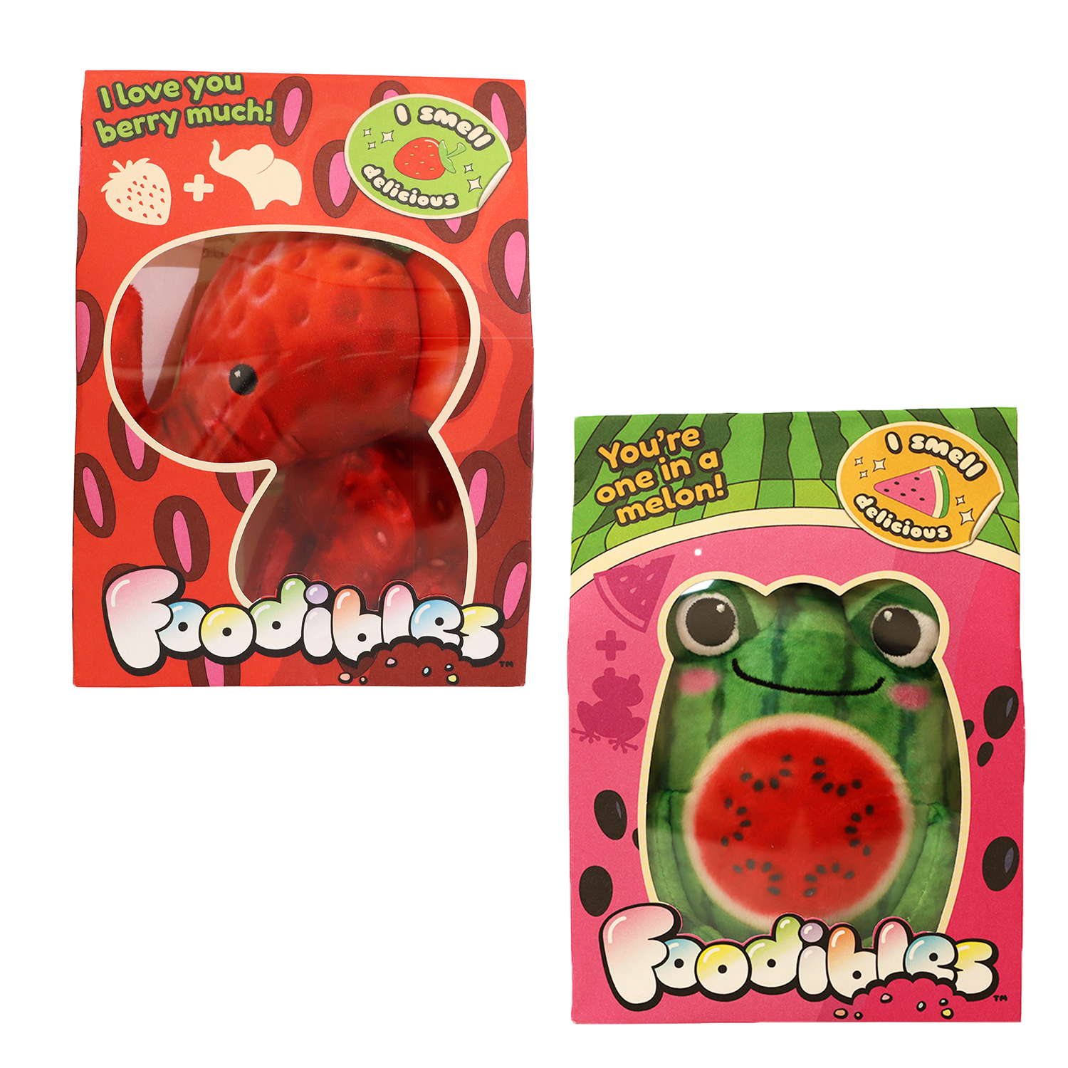Foodibles Strawberry Elephant & Watermelon Frog – Golden Bear Toys